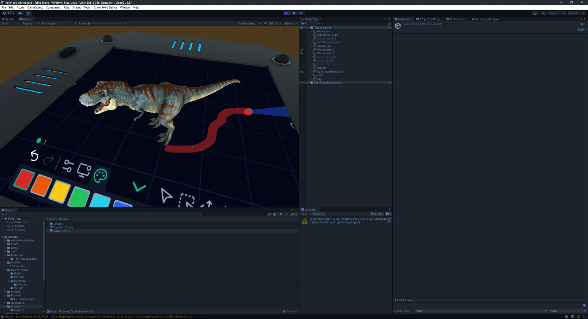 Preview Image of the Holo Whitebaord in the Unity Engine